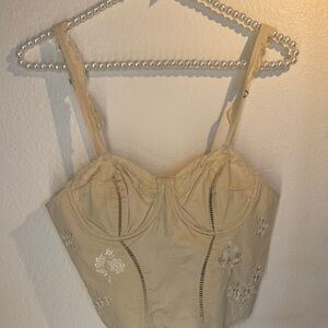 Zara Cream Lace Crop Top